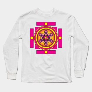 Metatron's Cube Merkaba Mandala Long Sleeve T-Shirt